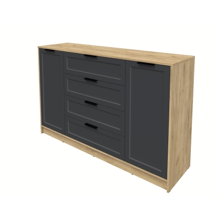 Тумба Тренд КТ-Т160 (Дуб золотой ЛДСП/ Пепел ЛМДФ) Ш1600 В1020 Г451